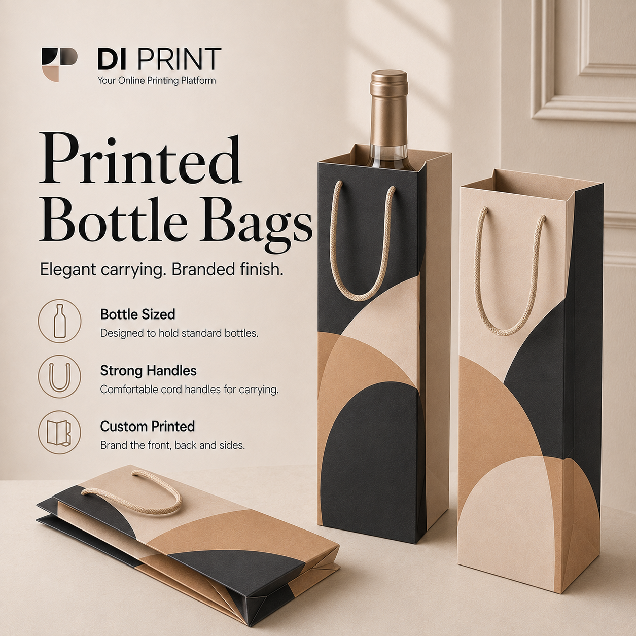 Printed Bottle Bags Printed Bottle Bags - Image 1