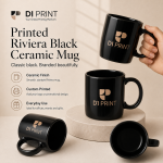 Printed Riviera Black Ceramic Mug