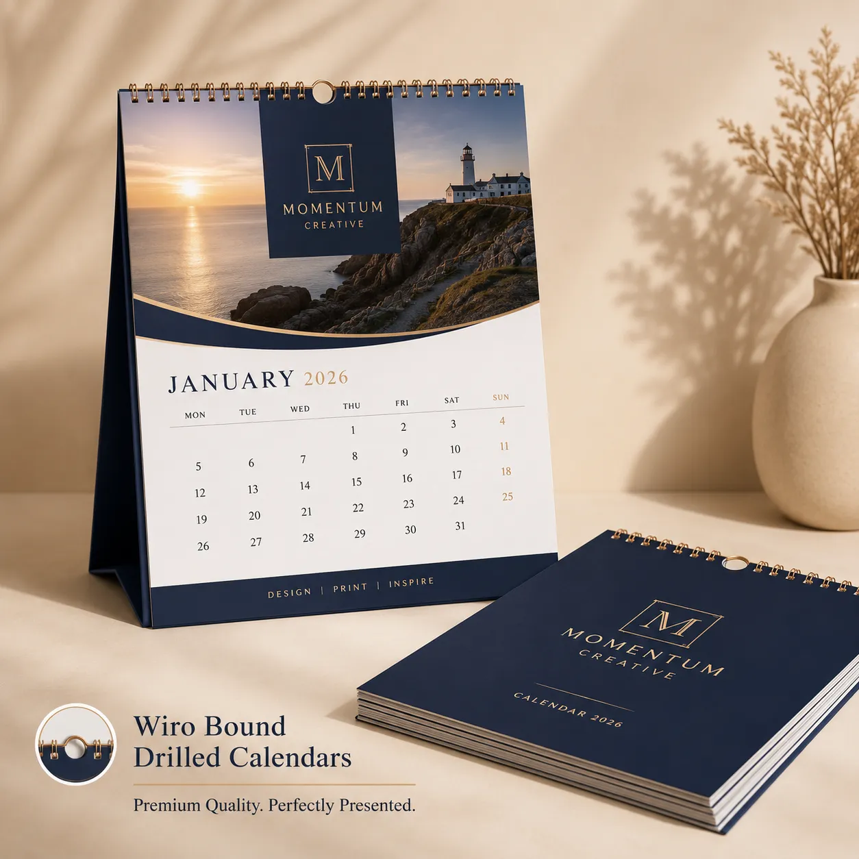 Wiro Bound Drilled Calendars img Wiro Bound Drilled Calendars - Image 1