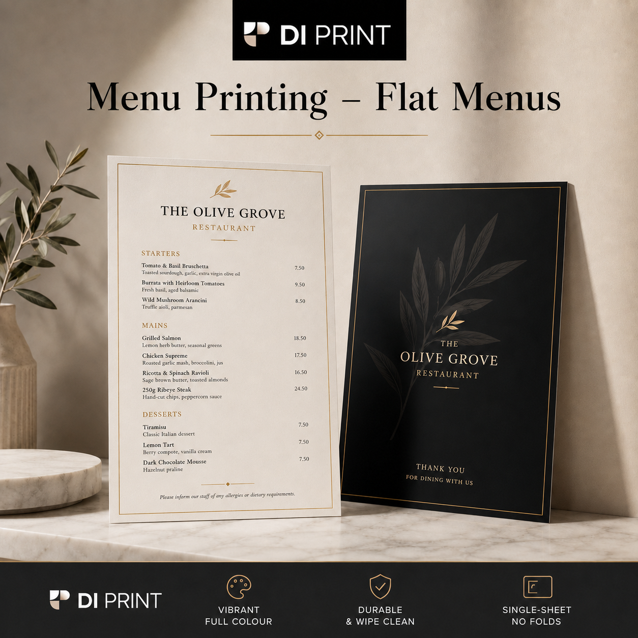 Flat Menu Printing Menu Printing - Flat Menus - Image 1
